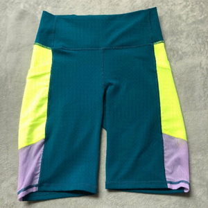 Powerhold Dark Teal, Neon Yellow, Lilac Athletic Running Yoga Bike Shorts Small